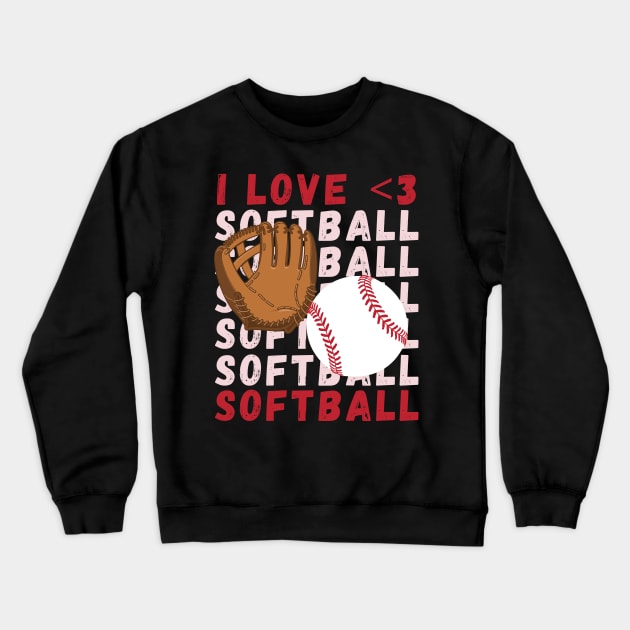 I love Softball My Favorite Softball Player Calls Me Mom Gift for Softball Crewneck Sweatshirt by BoogieCreates